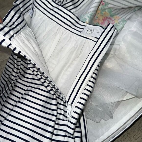 Janie & Jack Striped Floral Boarder Skirt in Midsummer Garden, Girls 10 - Picture 14 of 14